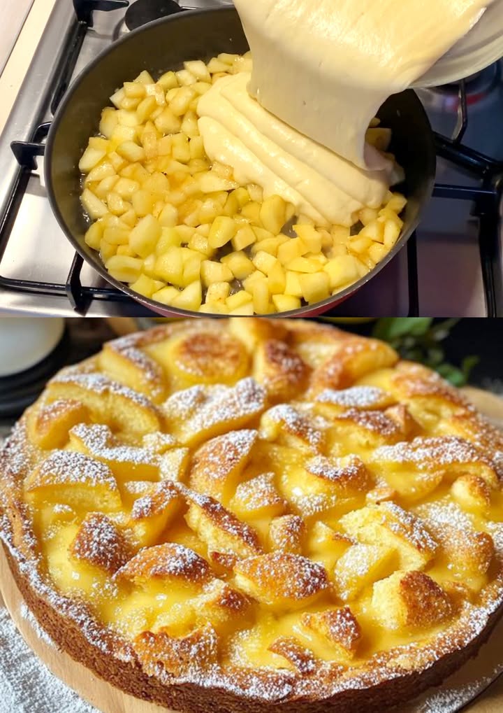 10 Minuten Appeltaart met 3 appels en 150 g bloem, wow verslavingsgevaar zo lekker!