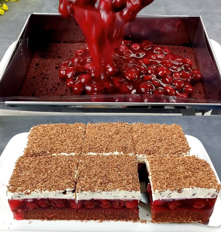 Let op, deze Zwarte Woudtaart van de bakplaat smaakt ongelooflijk lekker!