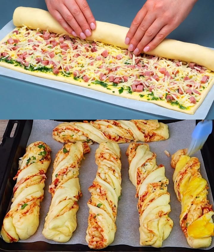 Die kinderen zijn er dol op, bladerdeegstengels met ham en kaas slechts 4 ingrediënten!