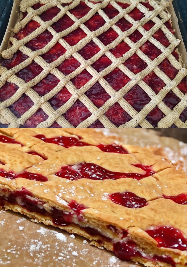 Ze hebben me verslaafd gemaakt, heerlijke Linzer repen uit de oven