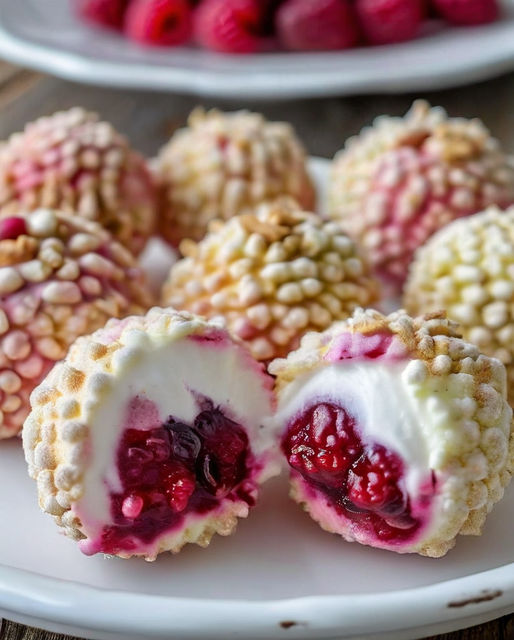 Je zult versteld staan, vers frambozenroomkaasballetjes die verslavend zijn