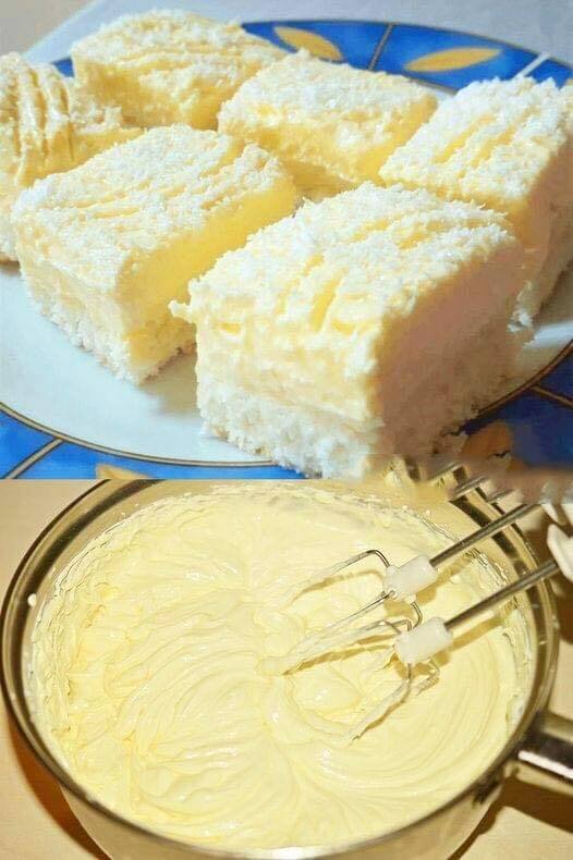 Fantastische kokoscake met vanillepudding in enkele minuten