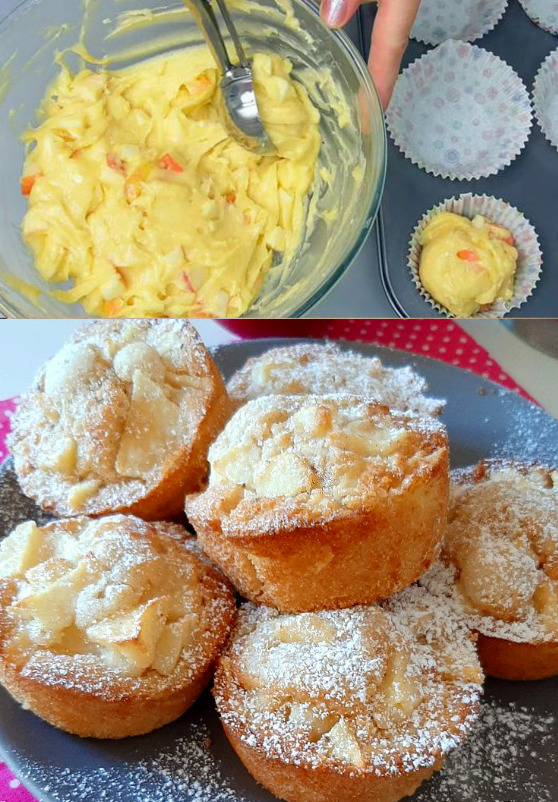 Ik ben verliefd geworden op zulke lekkere appelkwarkmuffins, ze maken ons gek!