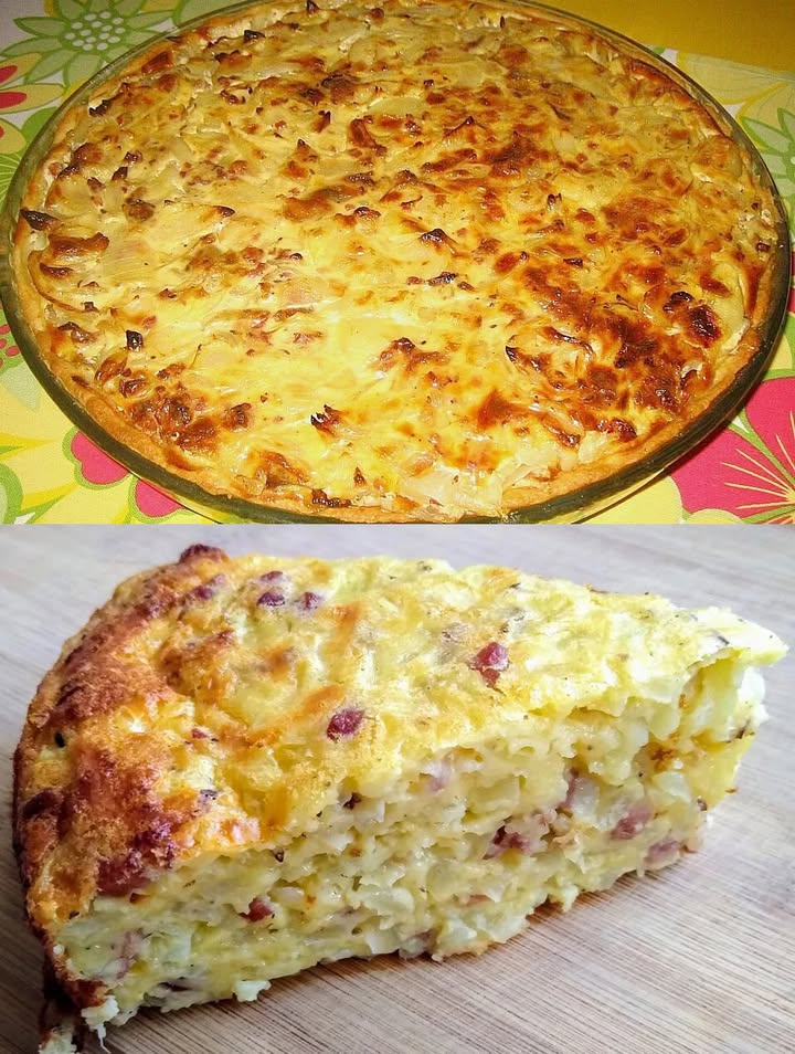 Oh god, wat heerlijk, uientaart zonder bodem