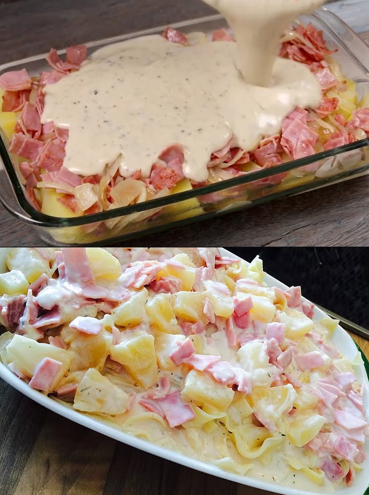 Smaakt sensationeel, Hawaïse Nudelauflauf die altijd gaat!