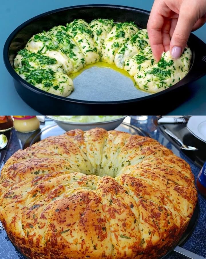 Zelfgebakken knoflookbrood, pittig, knapperig, verslavend!