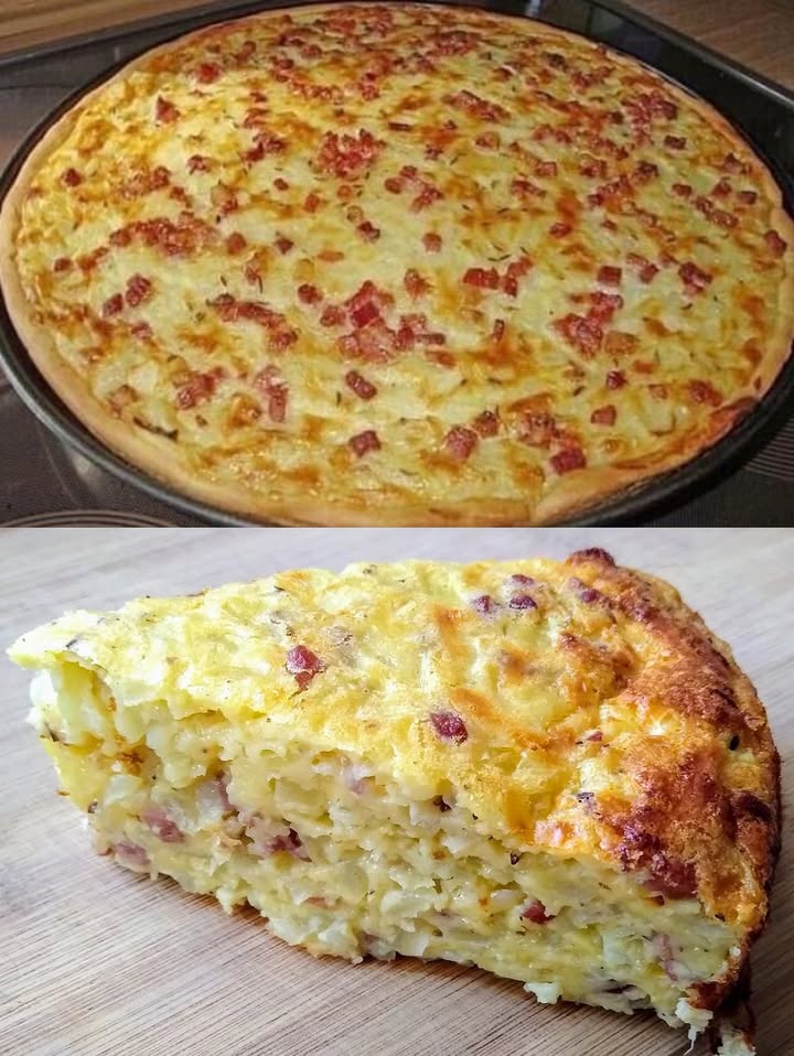 Zwiebelkuchen zonder bodem, volgens oud recept van oma!