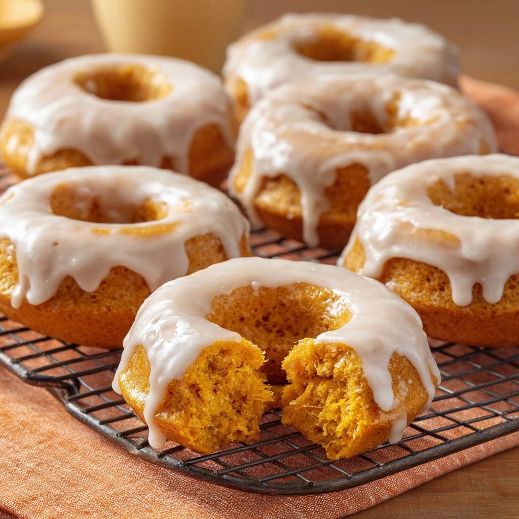 Pompoen-donuts met vanilleglazuur (Elke keer gegarandeerd luchtig)