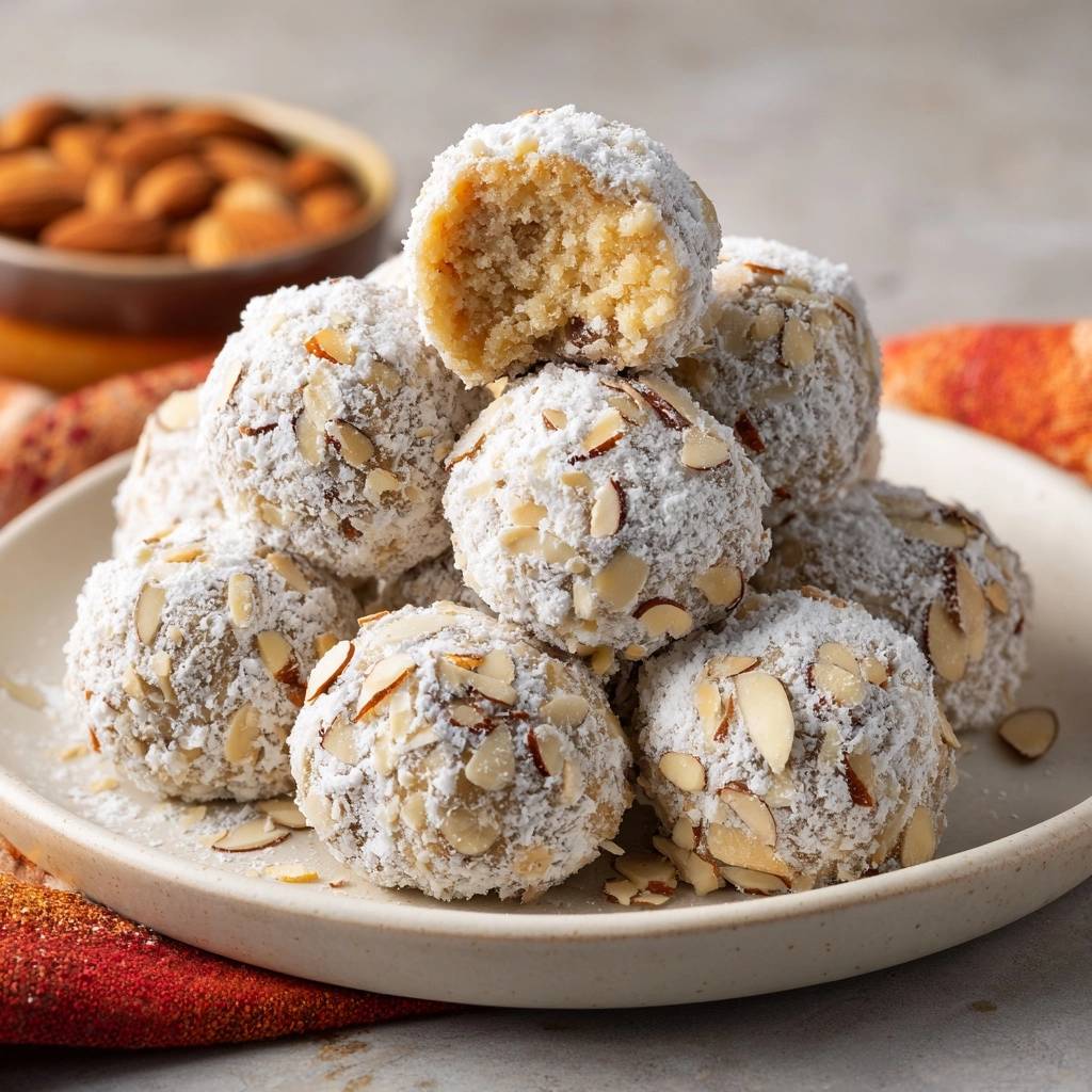 Mandel-Sneeuwballetjes (Nooit meer kruimelige bolletjes!)