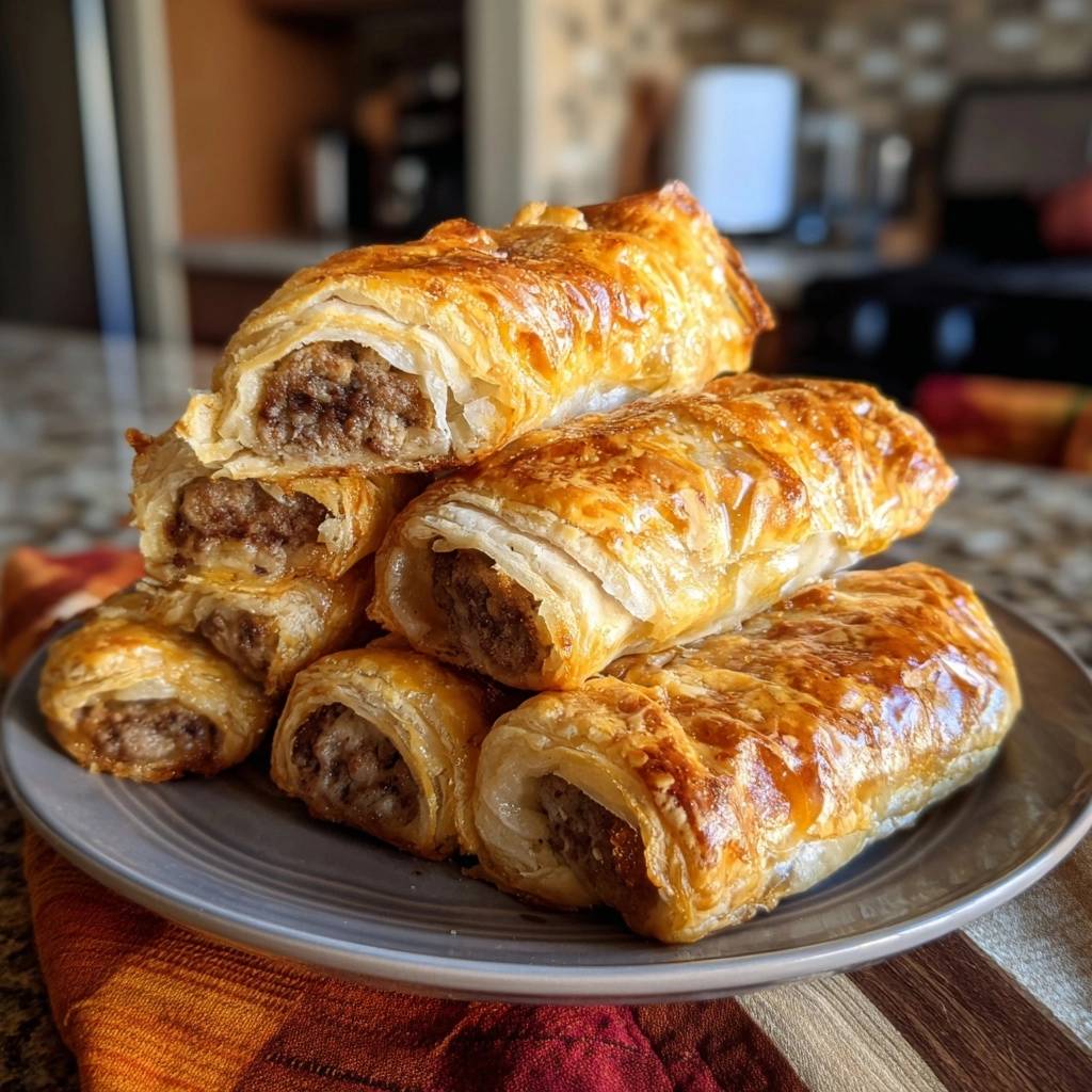 Krokante bladerdeeghapjes met gehakt – recept