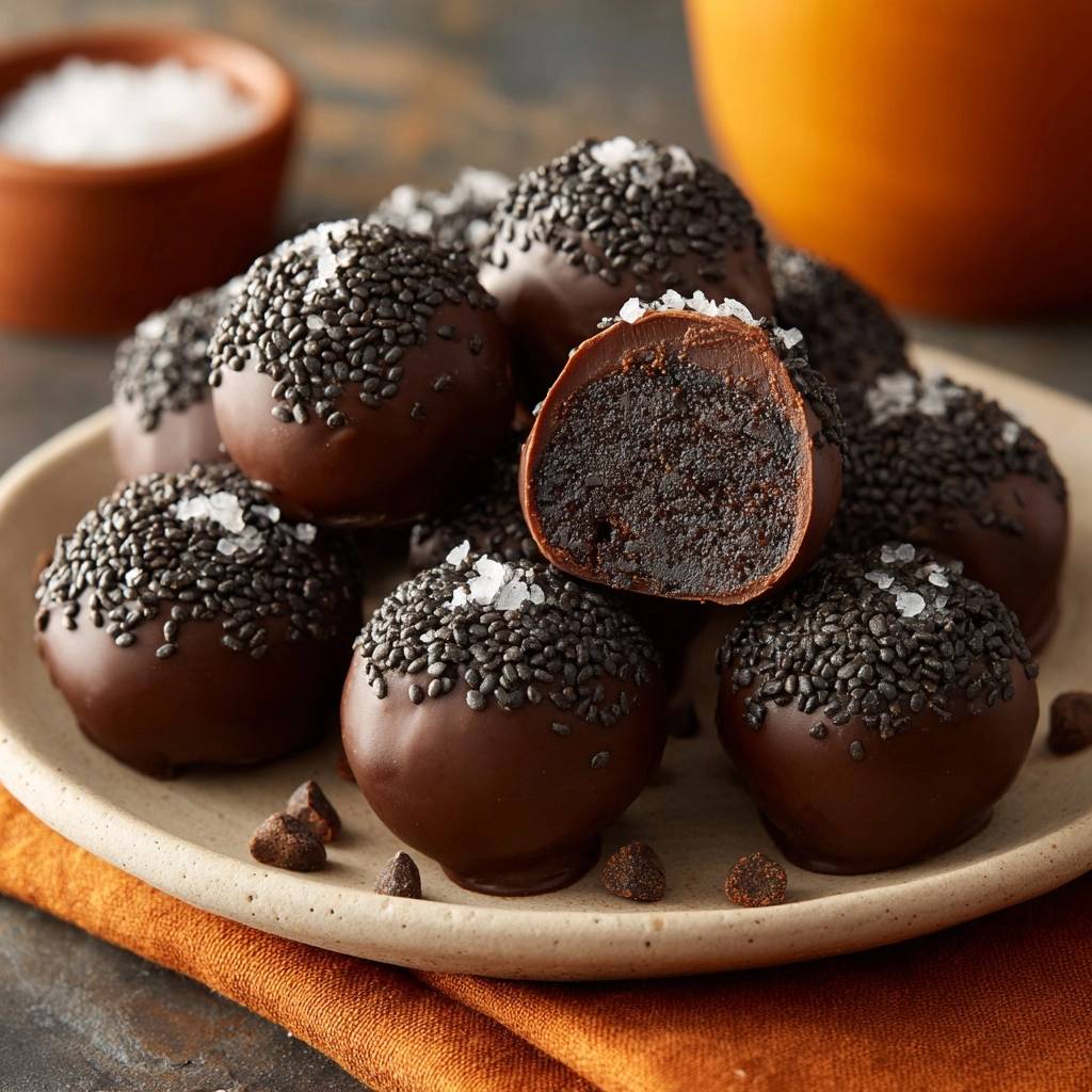 Sesam-Zout-Chocolade-Truffels (Nooit meer zompige truffels!)