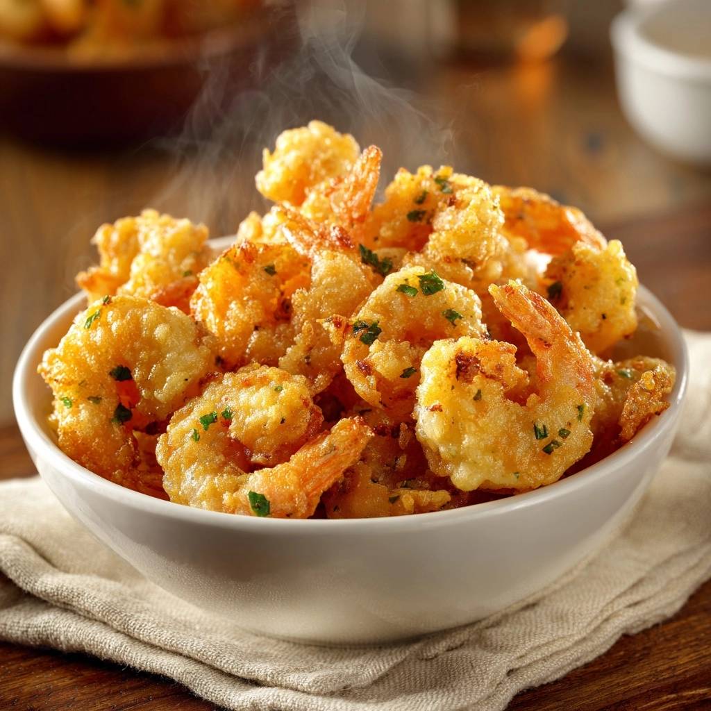 Krokante knoflook-peterselie garnalen recept