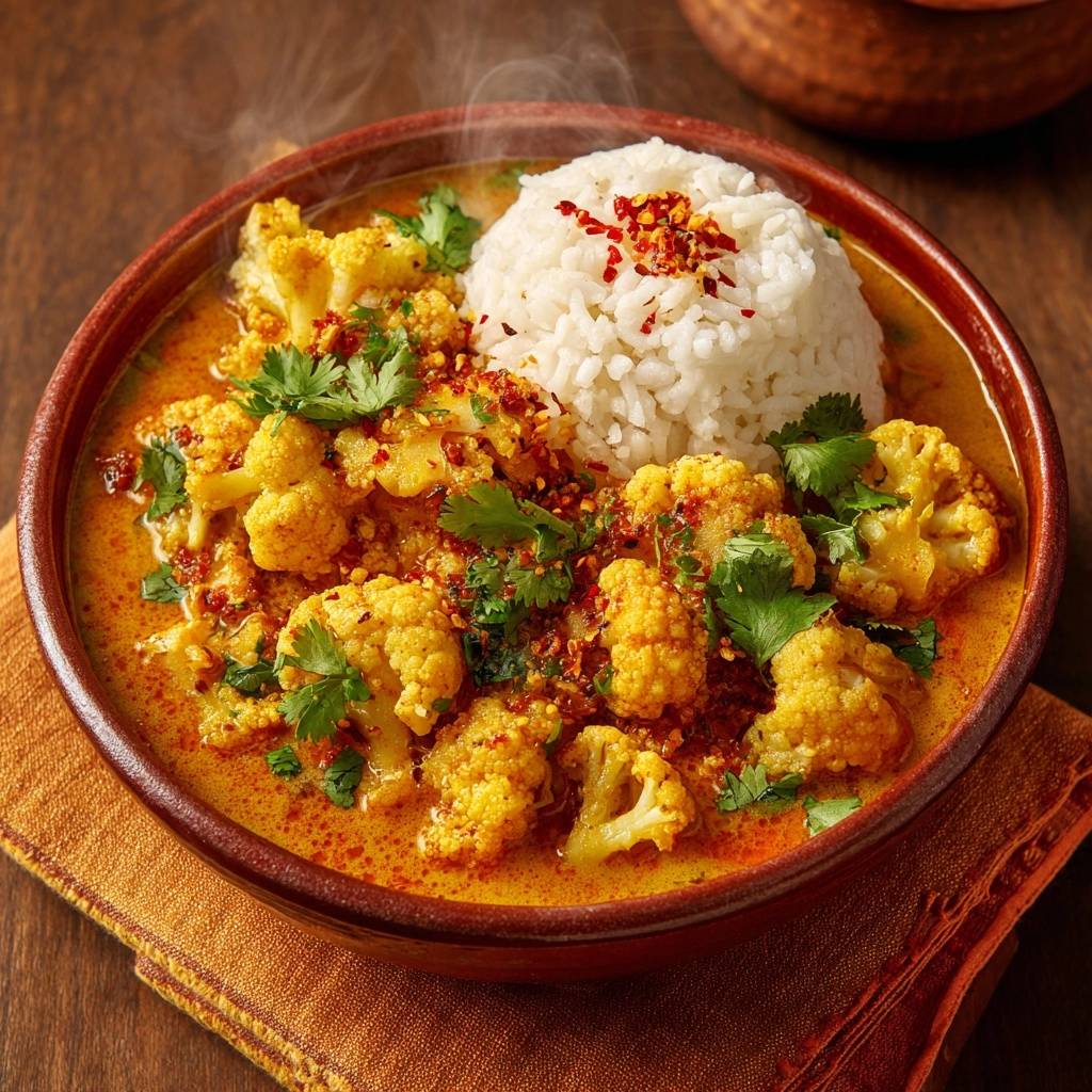 Romige Bloemkoolcurry met Rijst (Nooit Meer Papperige Bloemkool!)