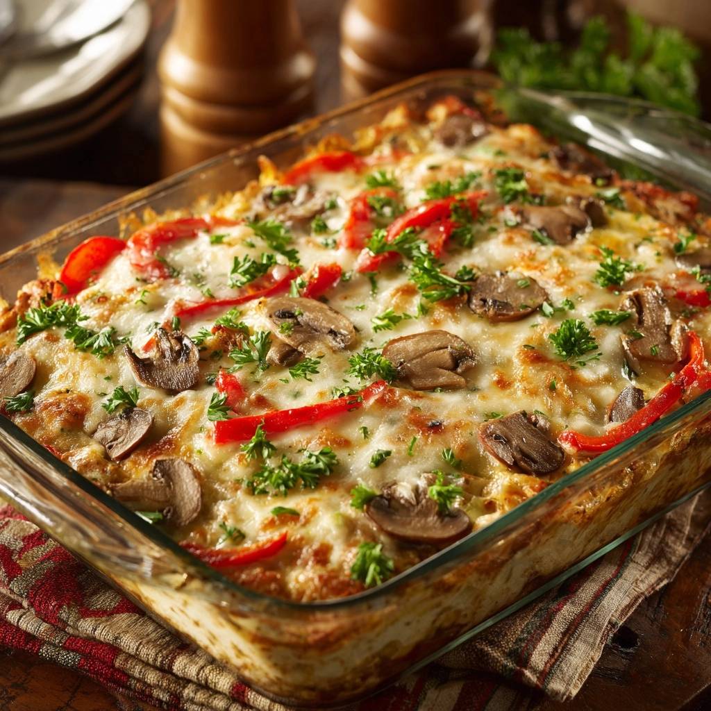 Romige Champignon-Paprika Pastaovenschotel – nooit meer waterig!