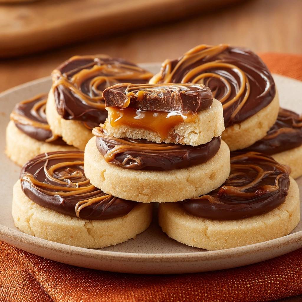 Karamel-Chocolade-Shortbread (Nooit meer lopende karamel!)