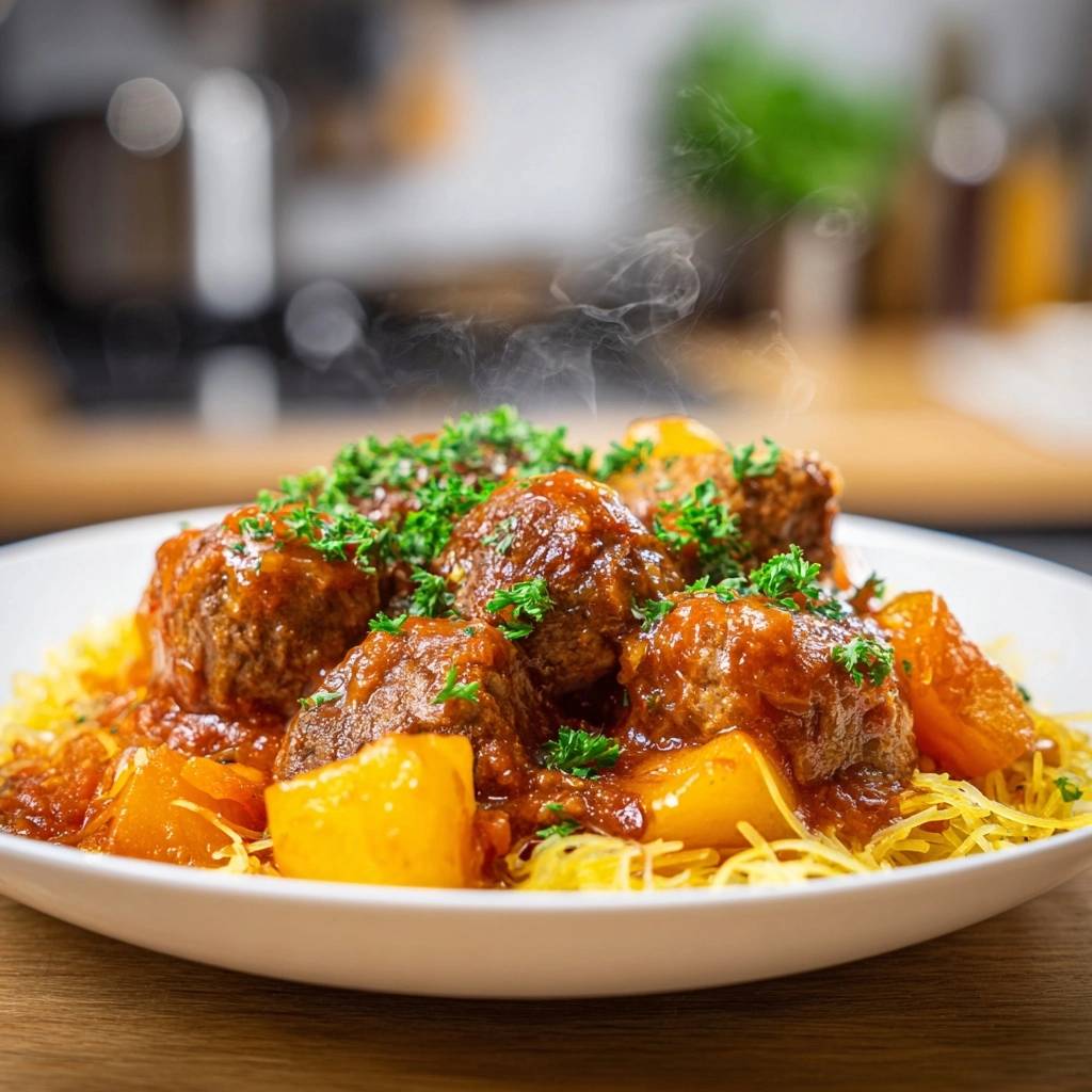 Sappige gehaktballetjes in tomaten-pompoensaus – recept