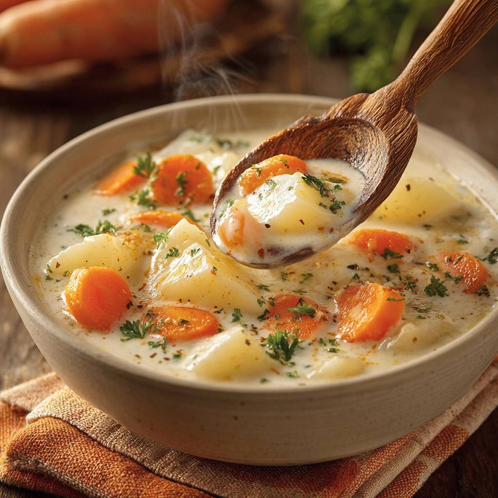 Romige wortel-aardappelsoep – nooit meer papperig!