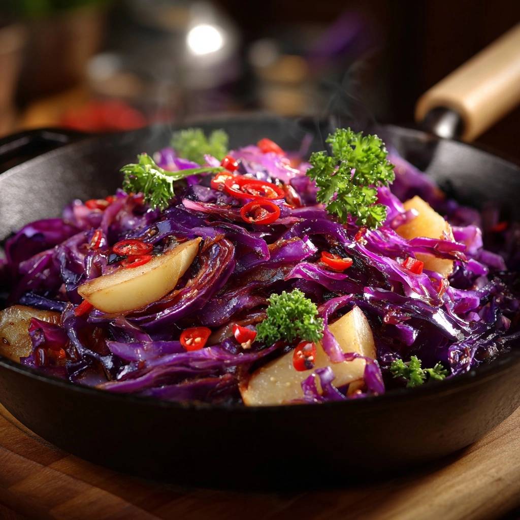 Knapperige Rodekool-Aardappel-Pan Recept