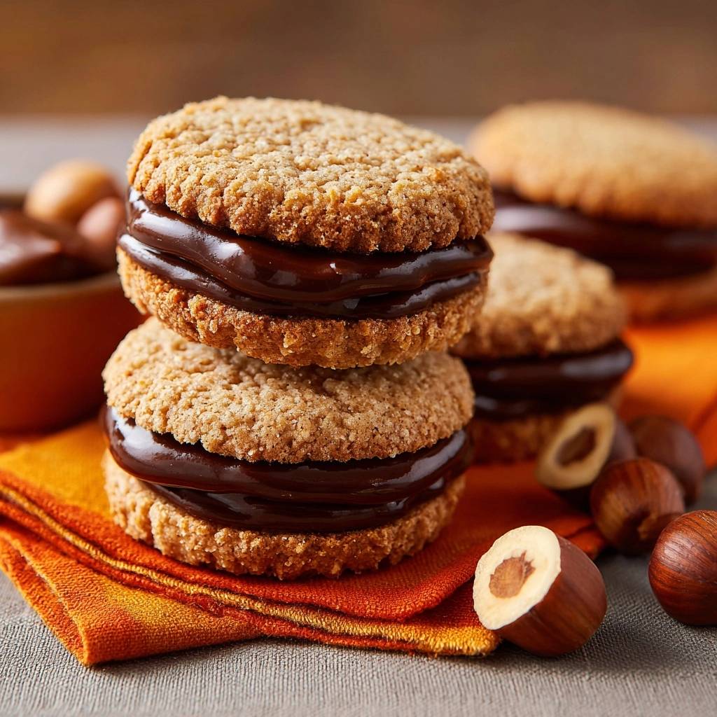 Knapperige hazelnoot-chocolade-sandwiches recept