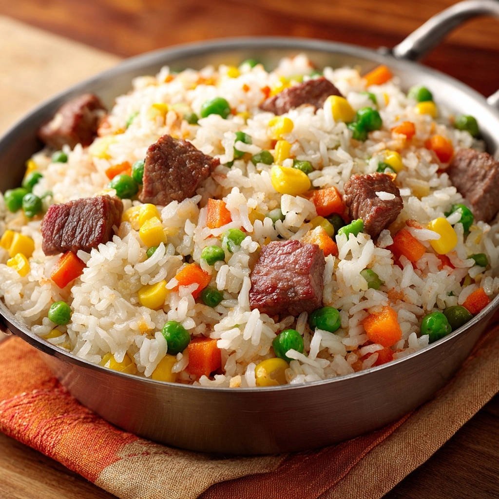 Rijstpan met rundvlees en groenten: nooit meer papperige rijst!
