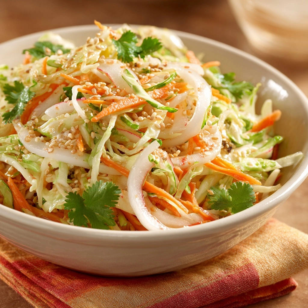 Knapperige Aziatische koolsalade: zo blijft hij altijd vers en knapperig