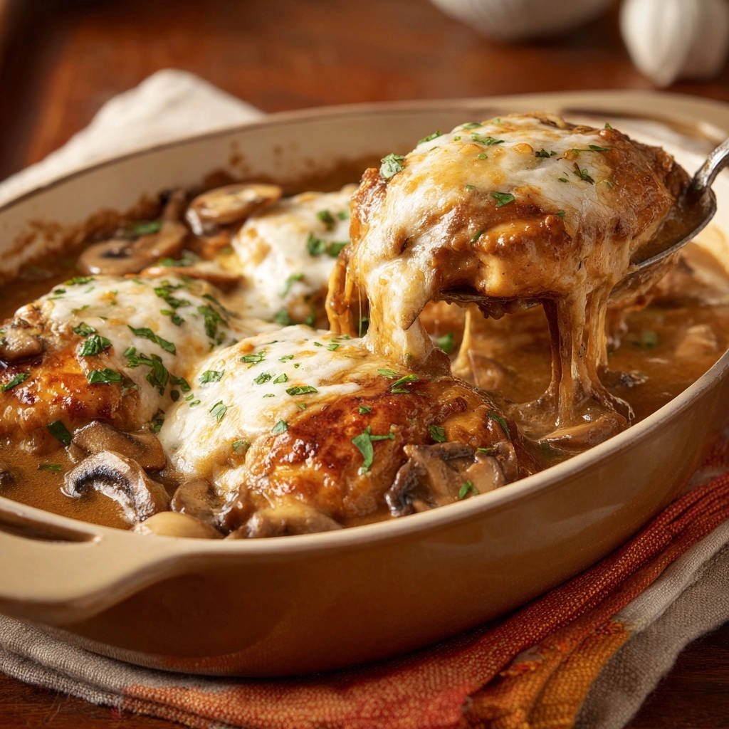 Romige Ovenschotel Kip met Paddenstoelen-Kaas Hoed: Jouw Recept voor Sappig Genot