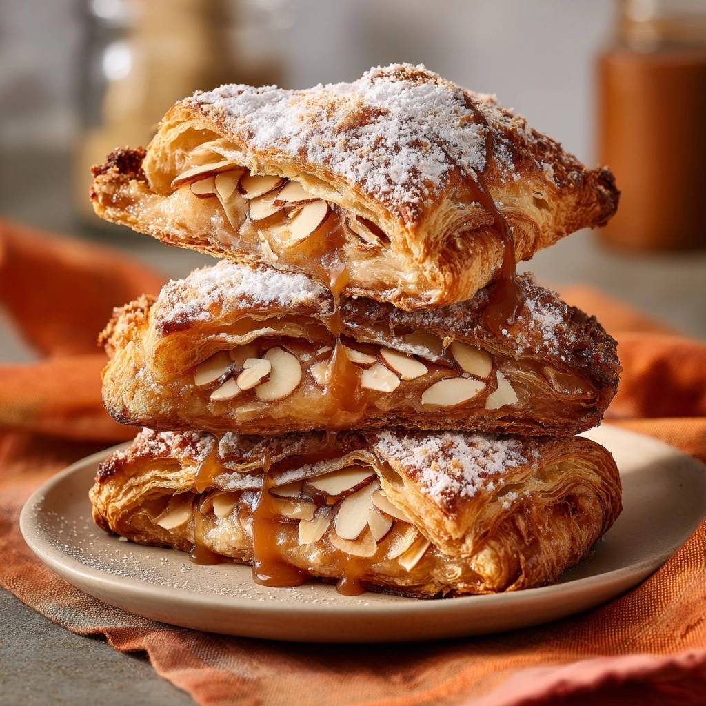 Appel-amandelcroissants met karamel – knapperig!