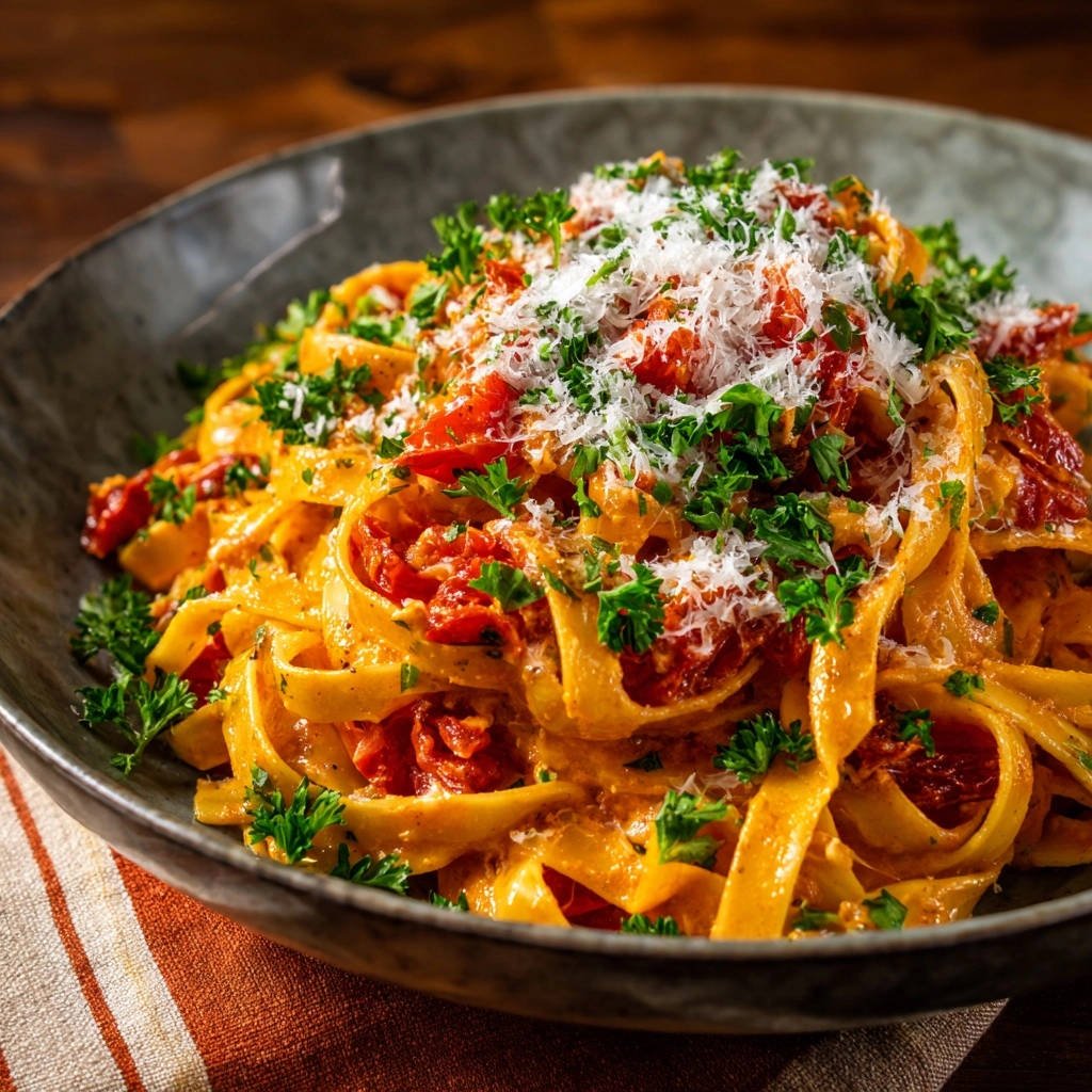 Romige zonnetomatenpasta: nooit meer waterig, altijd perfect!