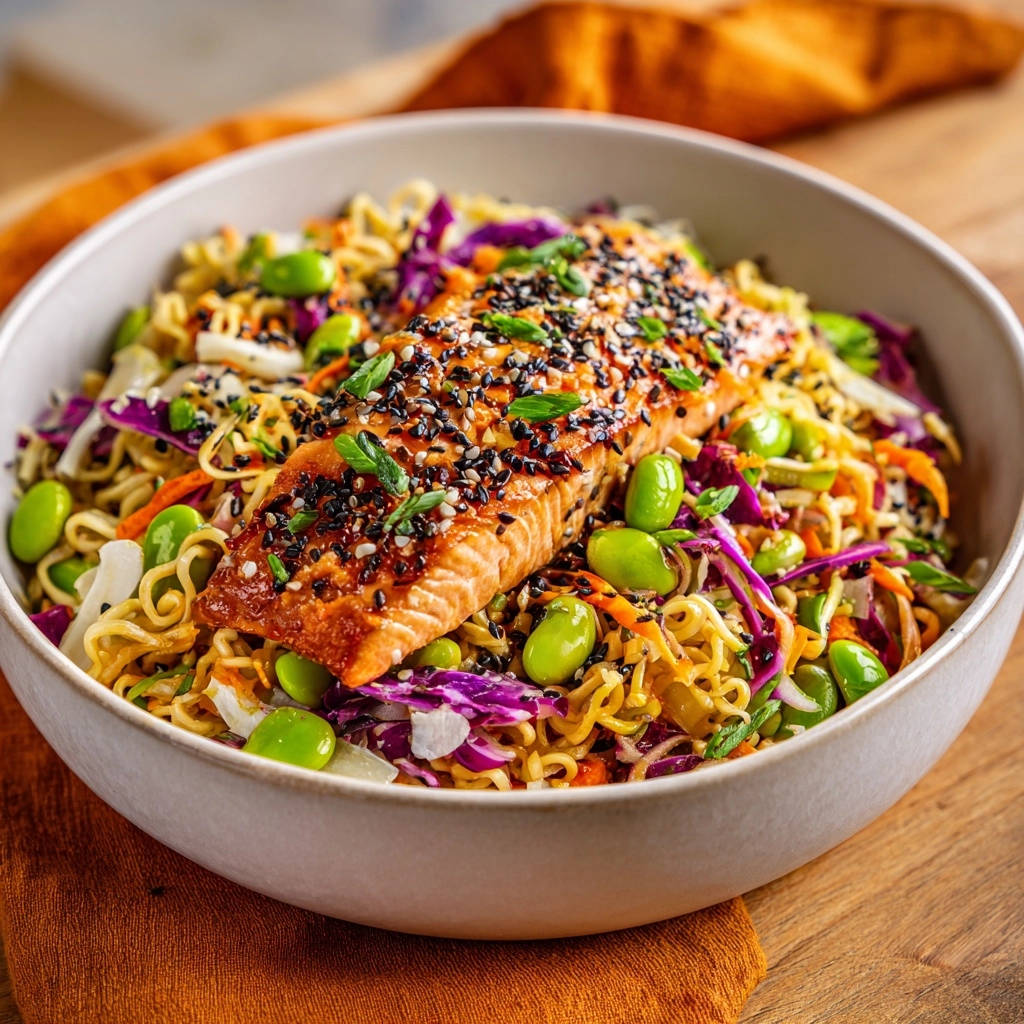 Geglazuurde Teriyaki-zalm met Ramen-salade: Nooit meer droog!