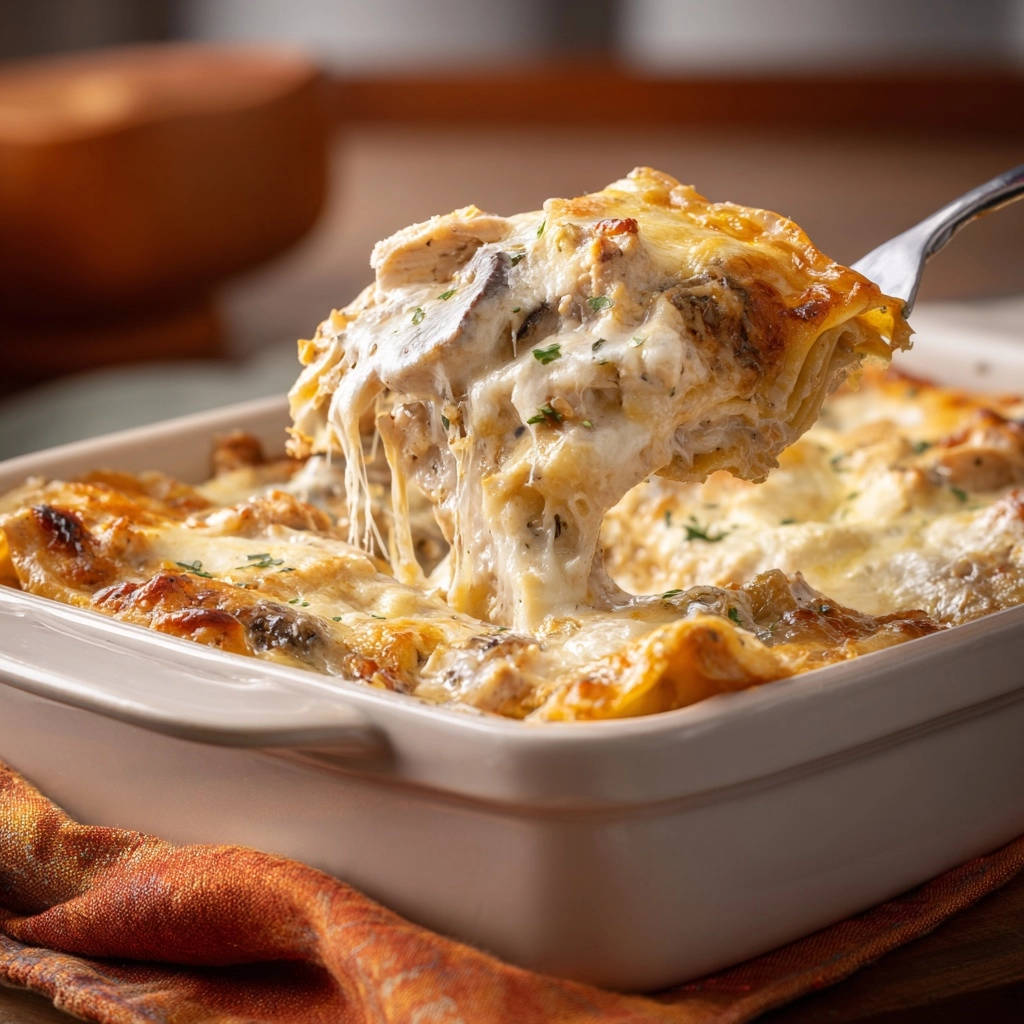 Romige kip-paddenstoel-lasagne: nooit meer droog, altijd lekker!