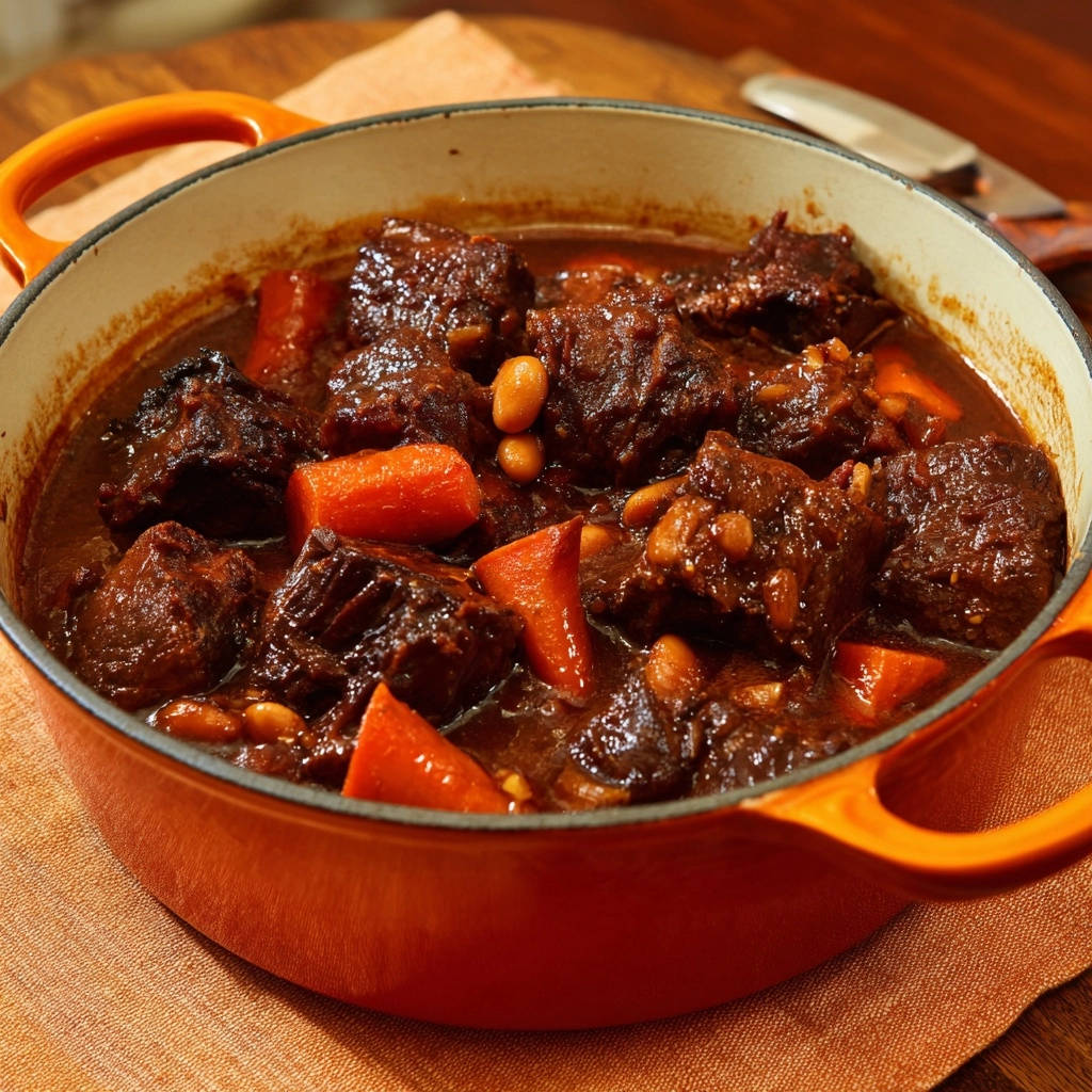 Hartstoofpot van rundvlees met wortelen en bonen: Het geheim van de malsmaker!