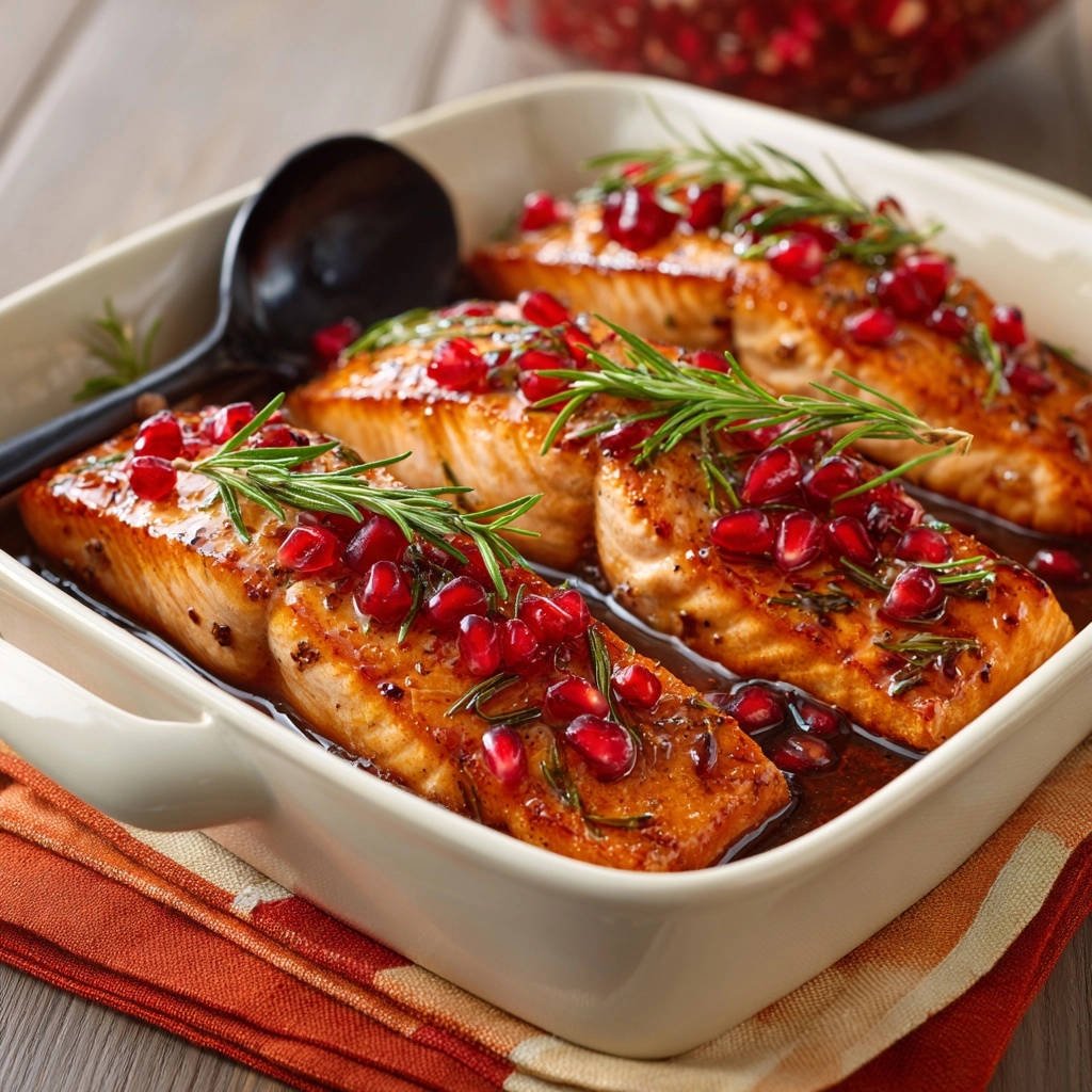 Feestelijke ovenzalm met granaatappel-rozemarijnsaus: gegarandeerd sappig
