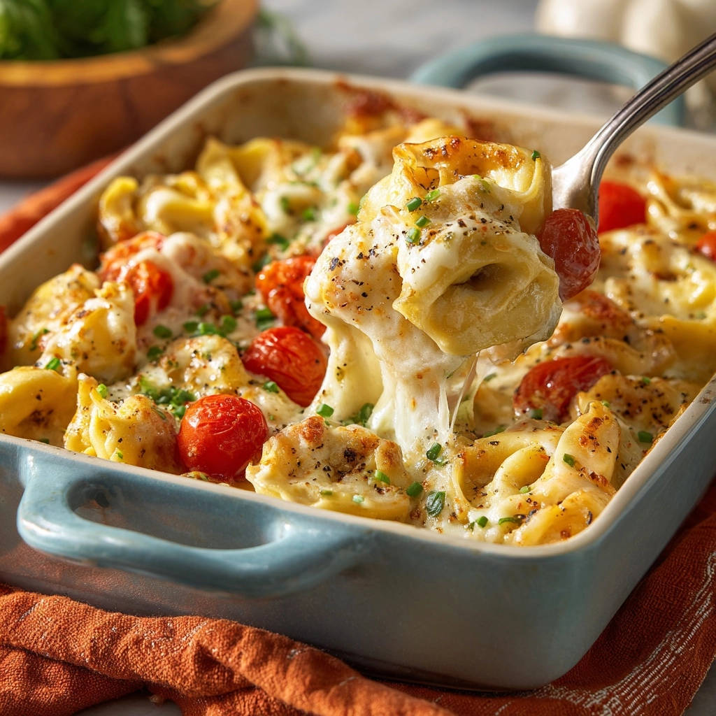 Romige oven-tortellini met cherrytomaten: nooit meer droog!