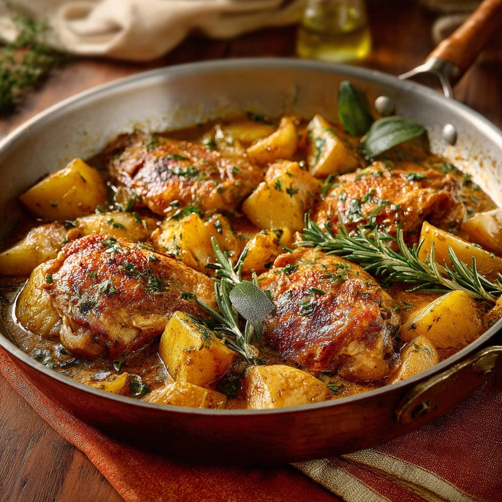 Kippendijen van de bakplaat met rozemarijnaardappelen: sappig & knapperig