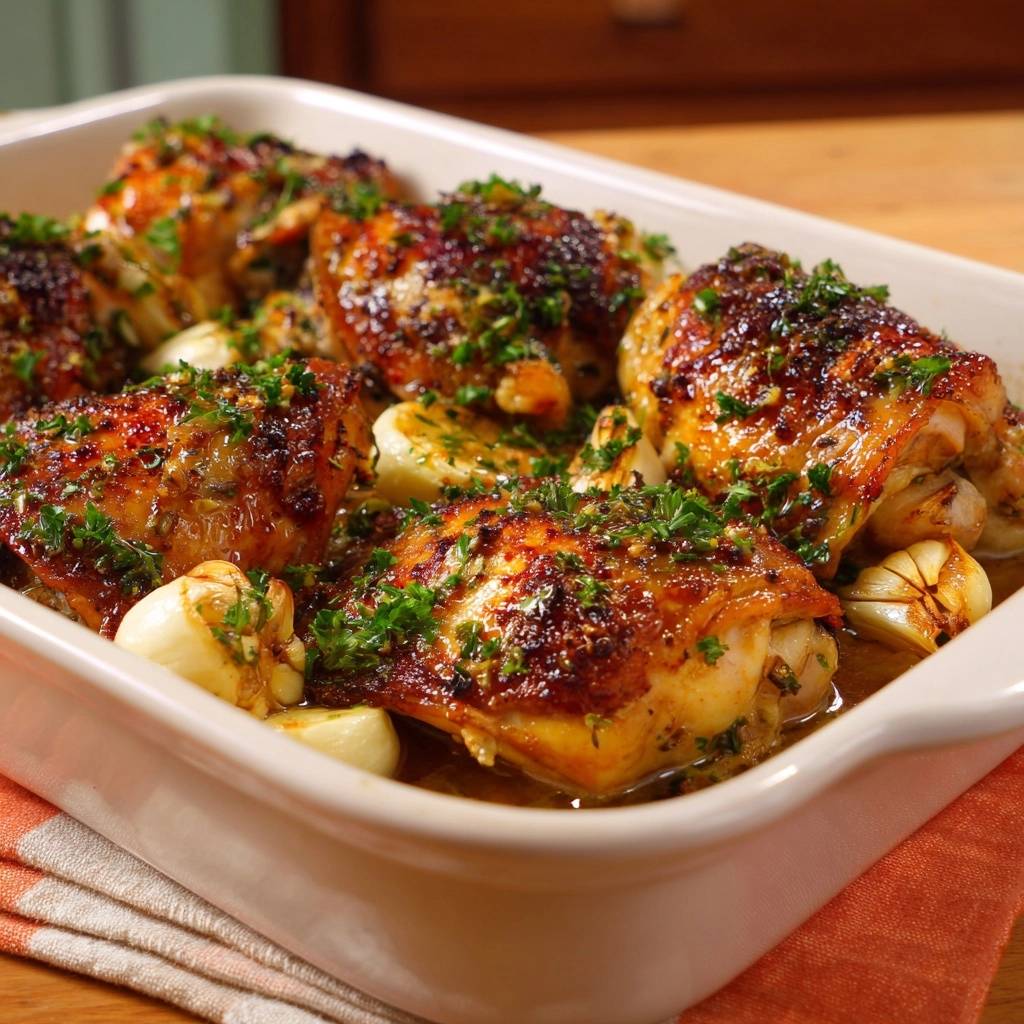 Sappige knoflookkippenbouten – knapperig & sappig