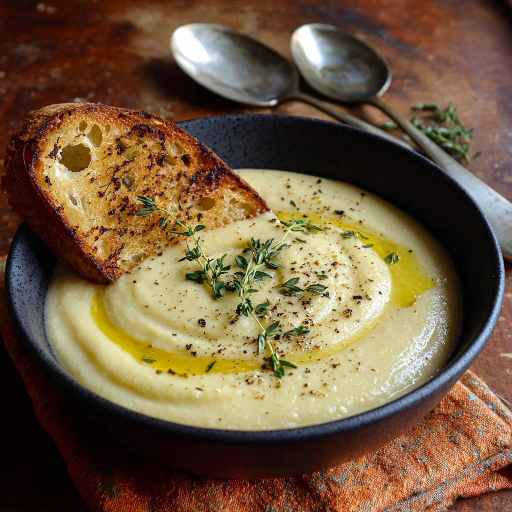 Zachte romige bloemkoolsoep met geroosterd tijmbrood: Perfect romig, nooit korrelig!