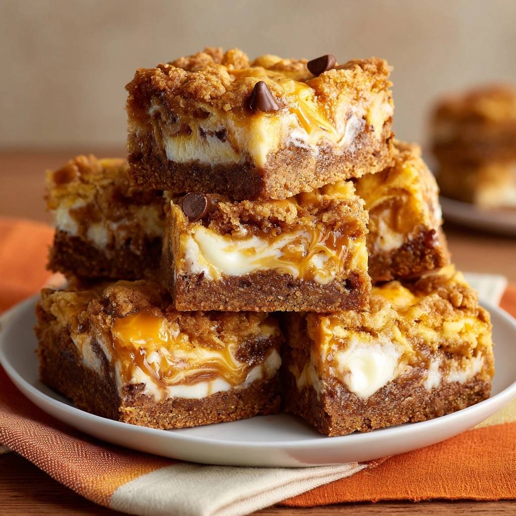 Karamel Cheesecake Streusel Brownies (Nooit meer zompige Streusel!)