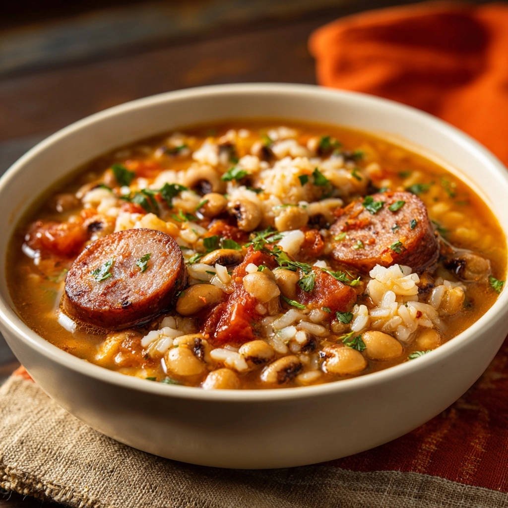 Hartige bonenrijststoof met worst: nooit meer papperige rijst!