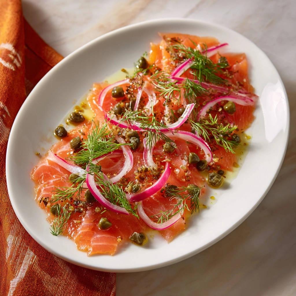 Zachte zalm met kappertjes en dille: elegantie zonder uienscherpte