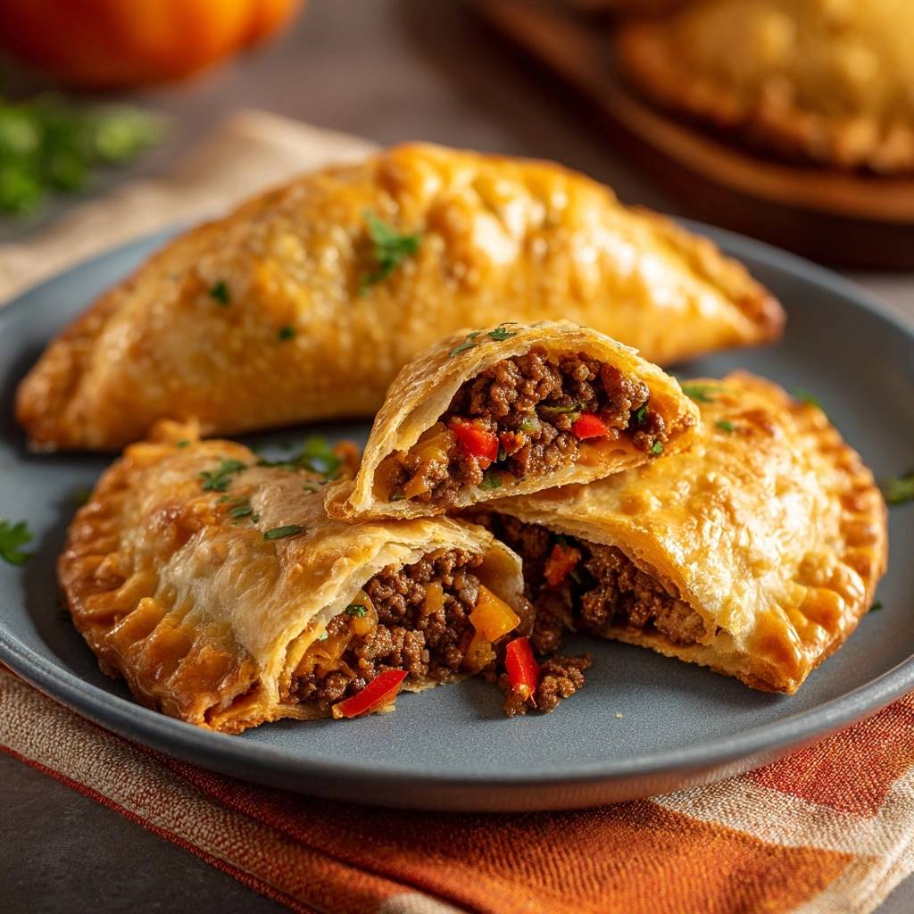 Knapperige paprika-hamburger-empanadas: nooit meer uitlopende vulling!
