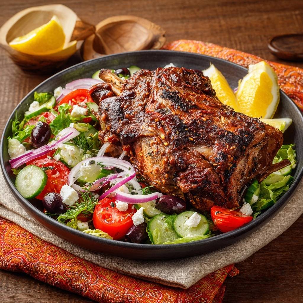Sappige Lamsvlees op Griekse Salade: Recept