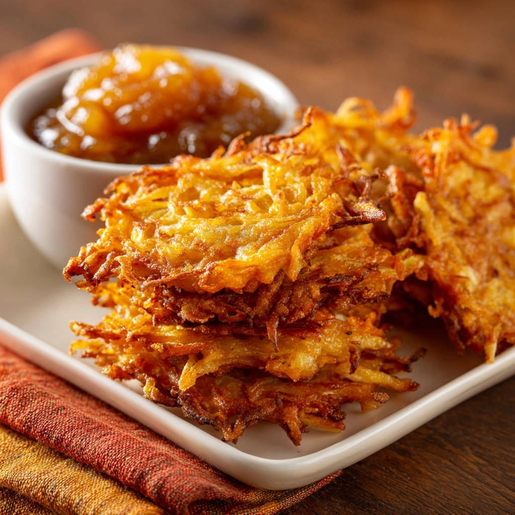 Goudbruine aardappelkoekjes met appelmoes: Het geheim van knapperige perfectie