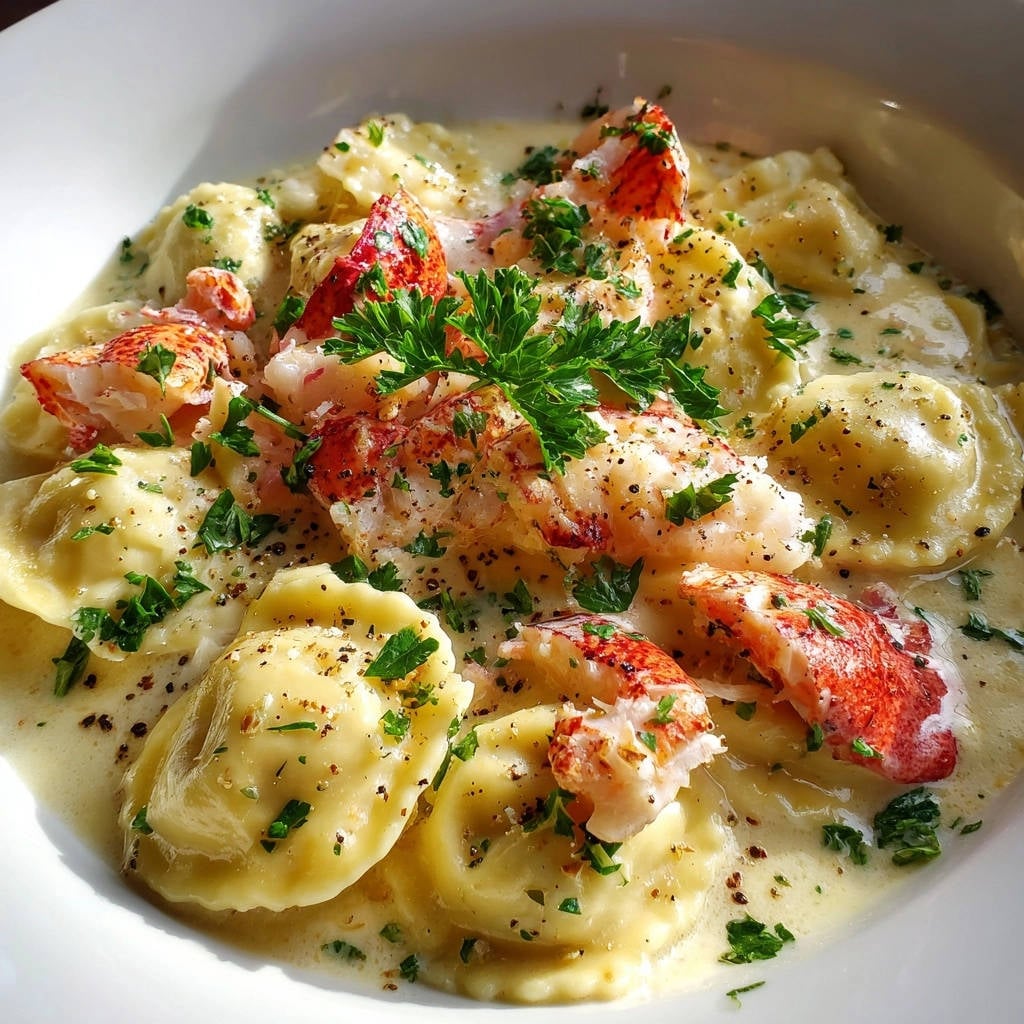Hummerravioli in romige peterseliesaus: smeltend zacht op de tong