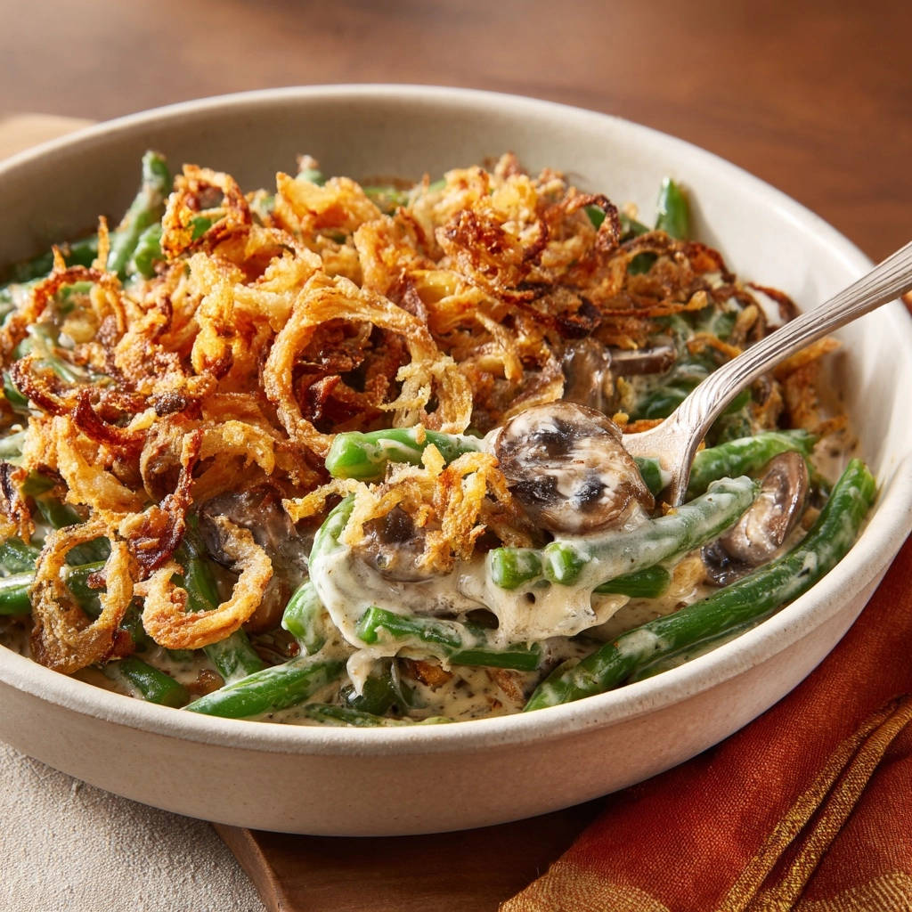 Romige groene bonenschotel: nooit meer zompige gebakken uitjes!