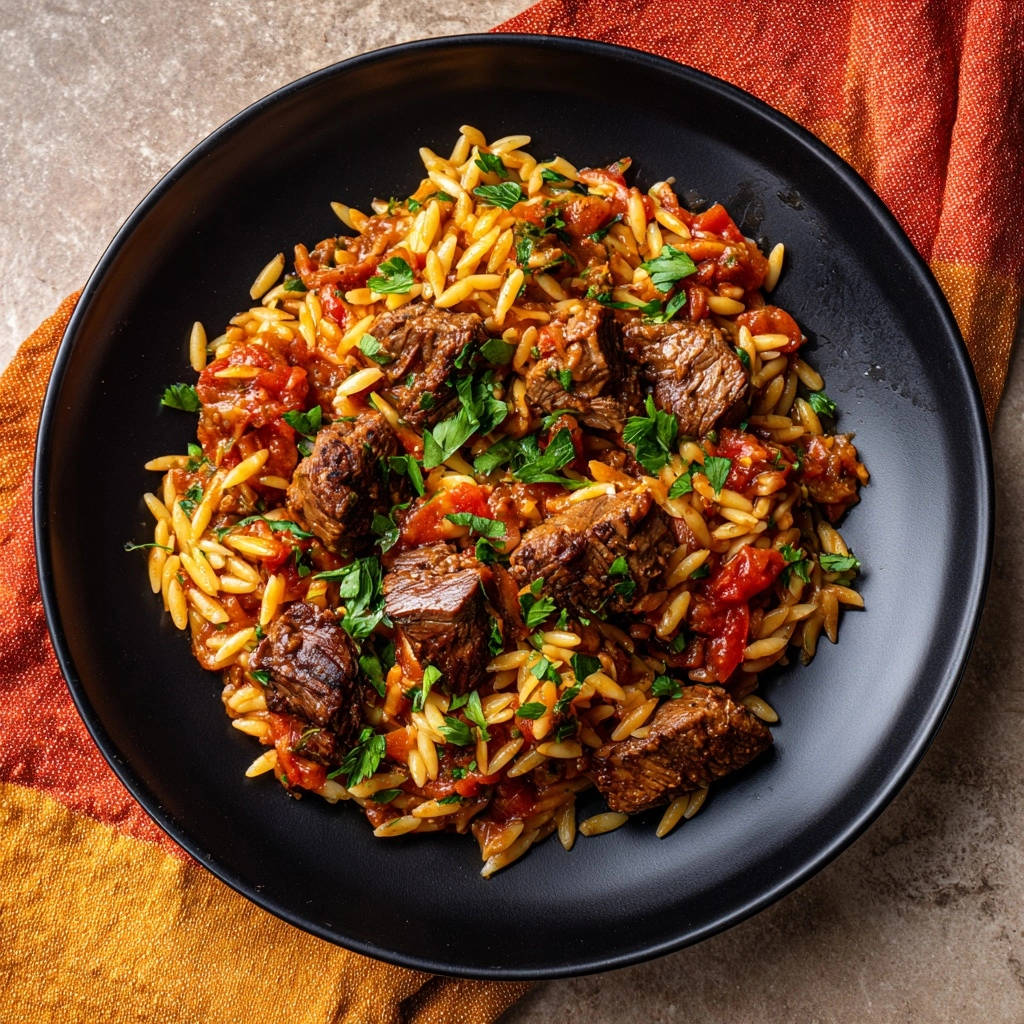 Zachte rundstoofpot met orzo: uw weg naar sappig genot