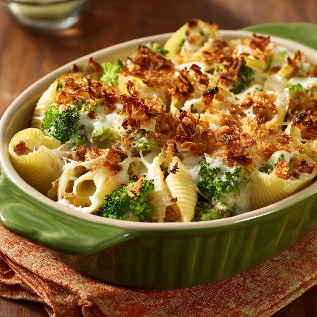 Gevulde schelppasta met broccoli en kaas: sappig, romig, krokant!