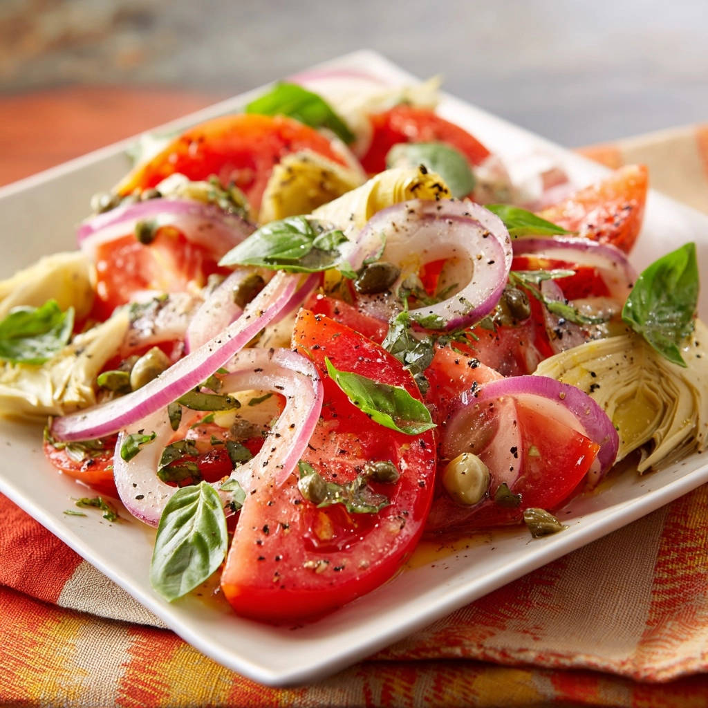 Verse tomaat-artisjoksalade: Het geheim van knapperige frisheid