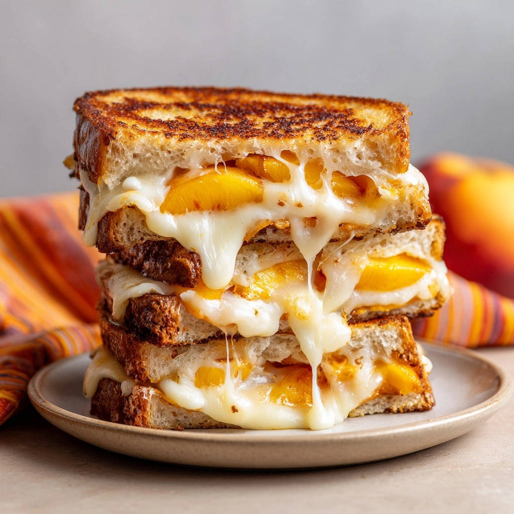 Gegrild perzik-kaassandwich: nooit meer zompig brood!