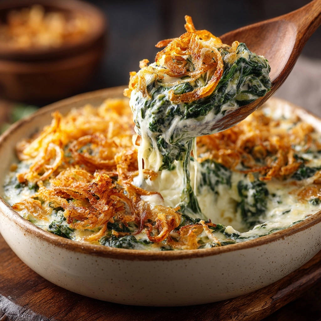 Romige spinazie met krokante gebakken uitjes: perfect romig & krokant