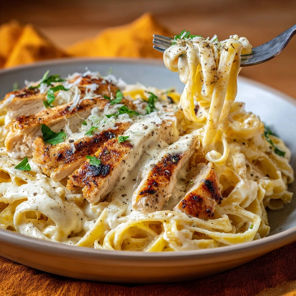 Romige kip-fettuccine Alfredo: nooit meer droge kip!